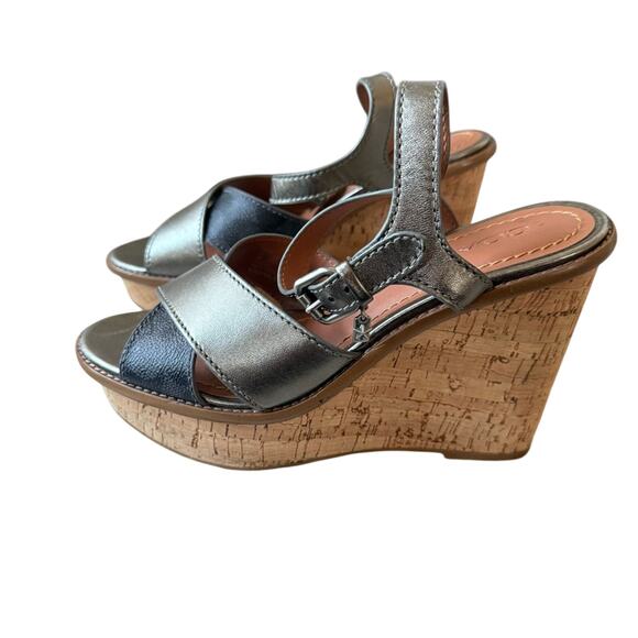 Coach Platform Wedge Heels Sandals Shoes Women’s 8 - Picture 1 of 11